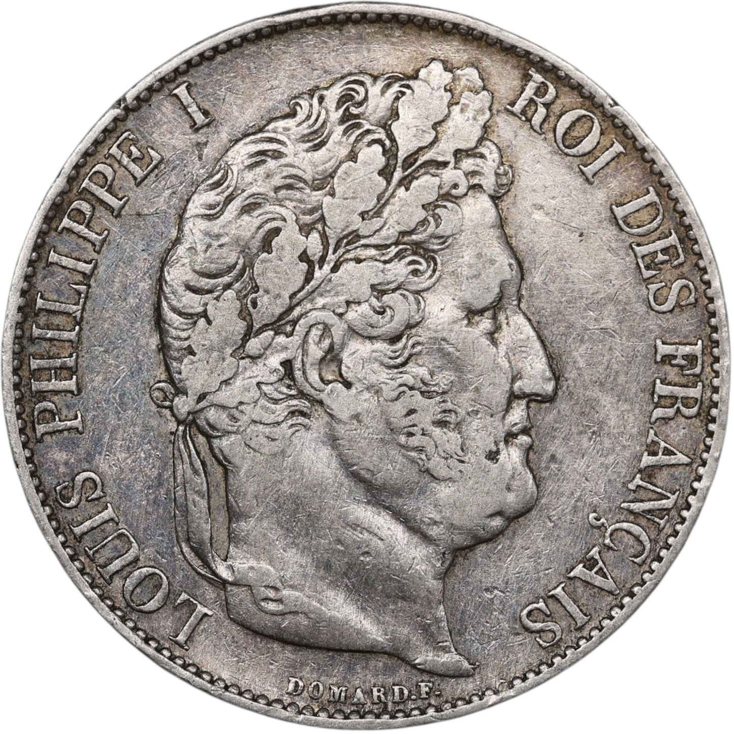 Louis-Philippe (1830-1848) 5 Francs Argent 1845 W Lille Domard 3ème type 24.81 gr