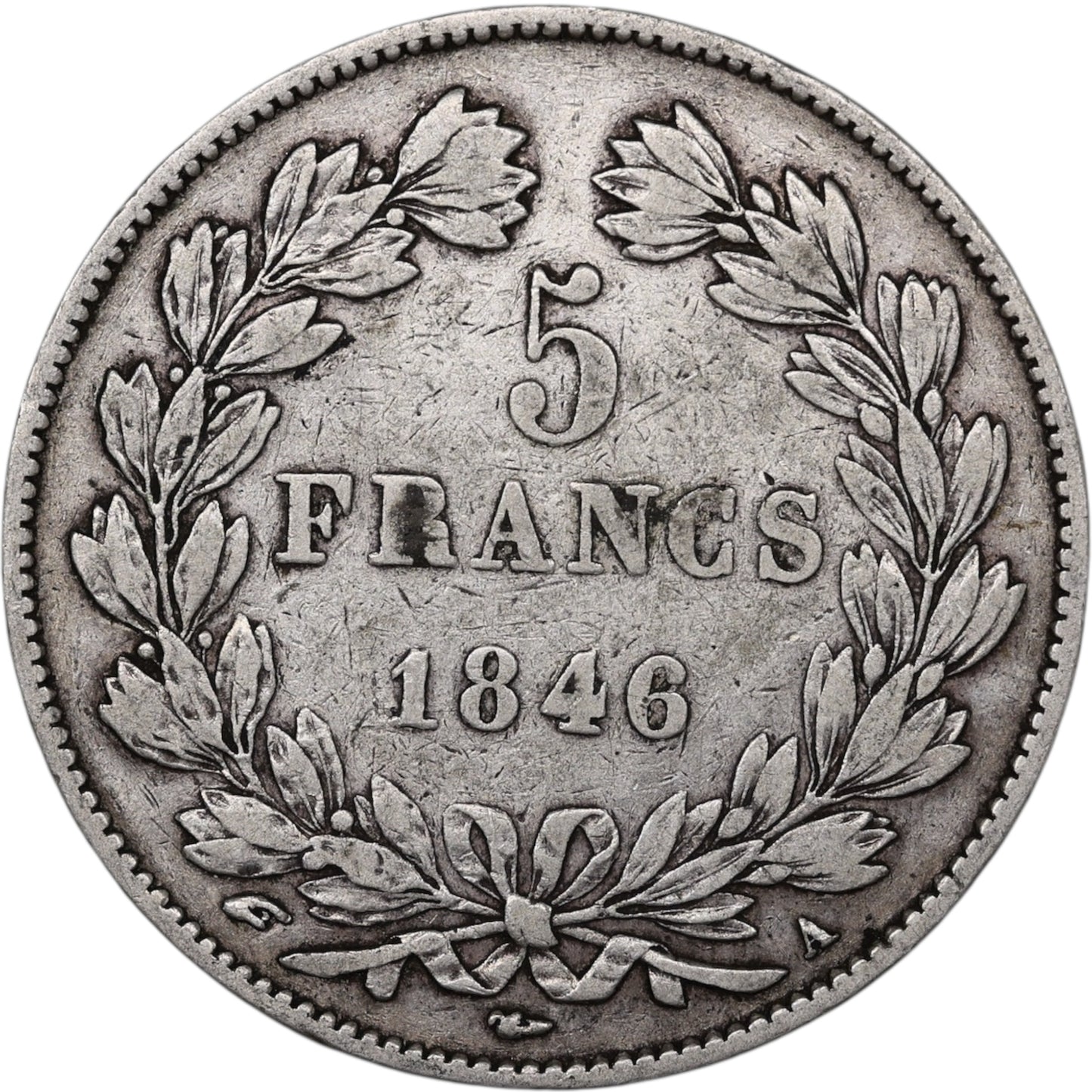 Louis-Philippe (1830-1848) 5 Francs Argent 1846 A Paris Domard 3ème type 24.69 gr