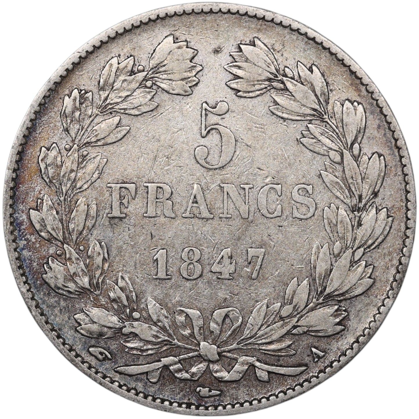Louis-Philippe (1830-1848) 5 Francs Argent 1847 A Paris Domard 3ème type 24.85 gr