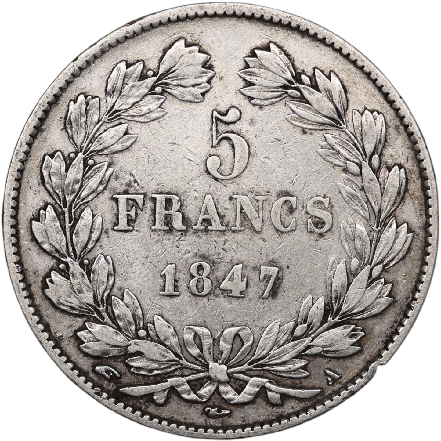 Louis-Philippe (1830-1848) 5 Francs Argent 1847 A Paris Domard 3ème type 24.80 gr
