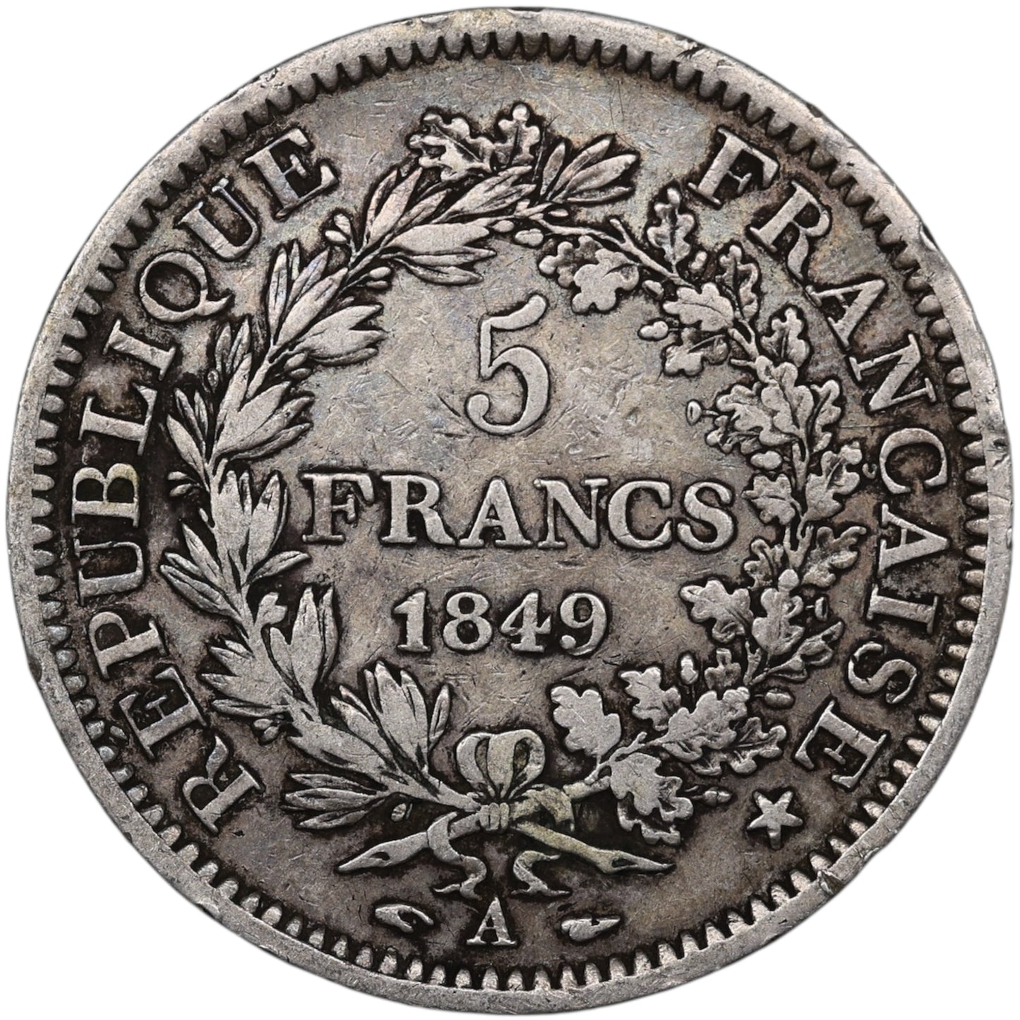 Seconde République (1848-1852) 5 Francs Argent 1849 A Paris Hercule 24.68 gr