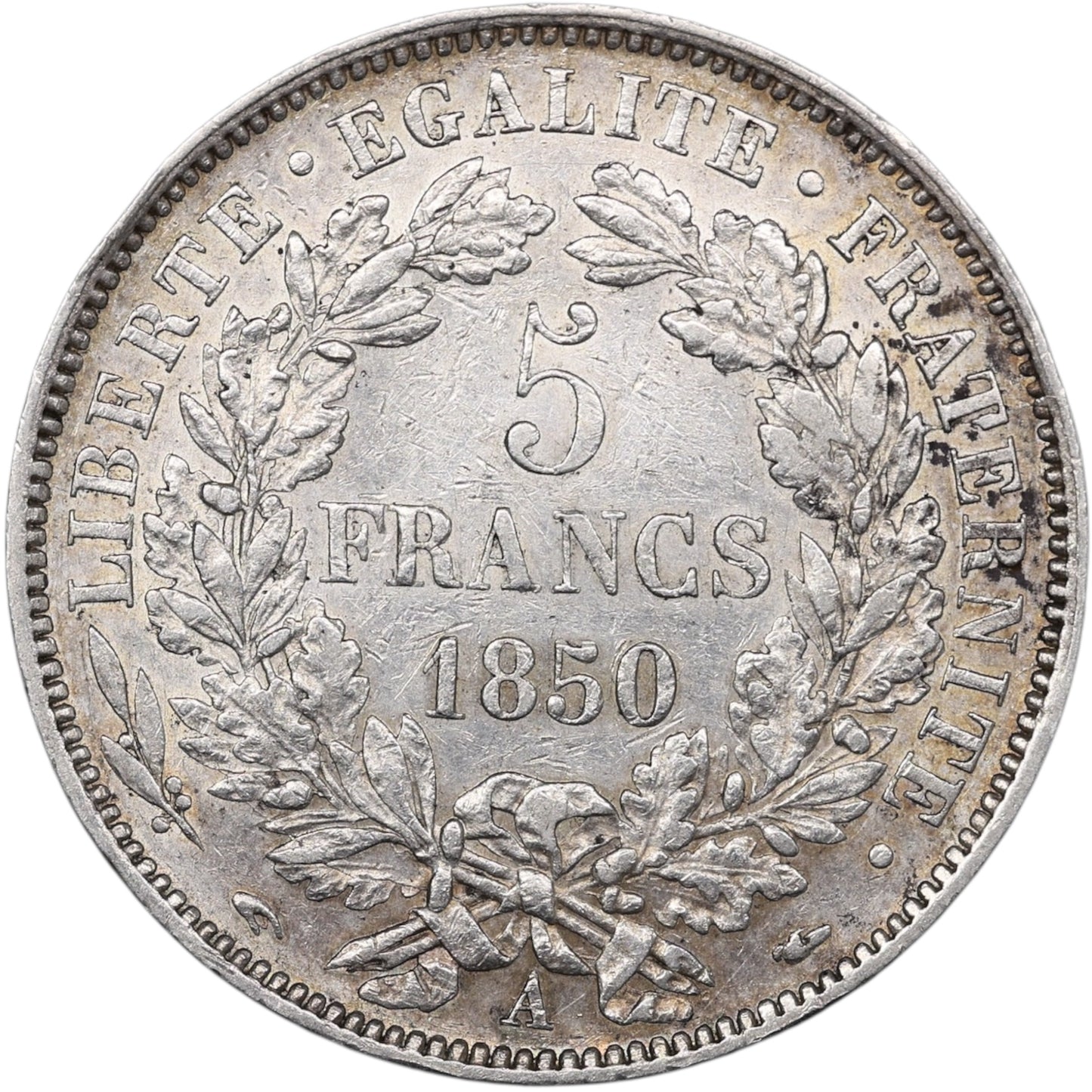Seconde République (1848-1852) 5 Francs Argent 1850 A Paris Cérès 24.91 gr