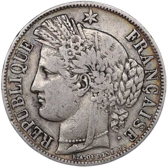 Seconde République (1848-1852) 5 Francs Argent 1850 A Paris Cérès 24.68 gr