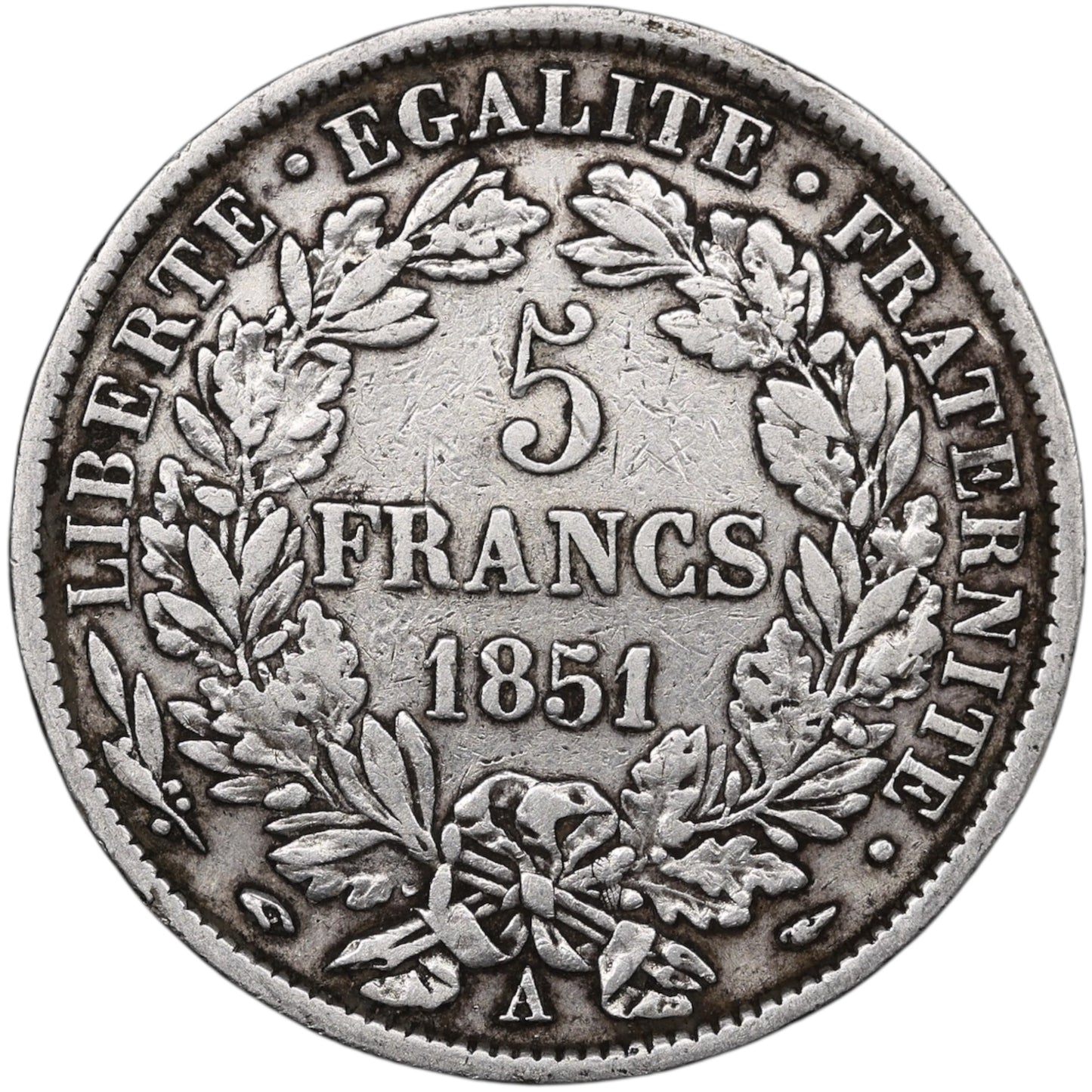 Seconde République (1848-1852) 5 Francs Argent 1851 A Paris Cérès 24.69 gr