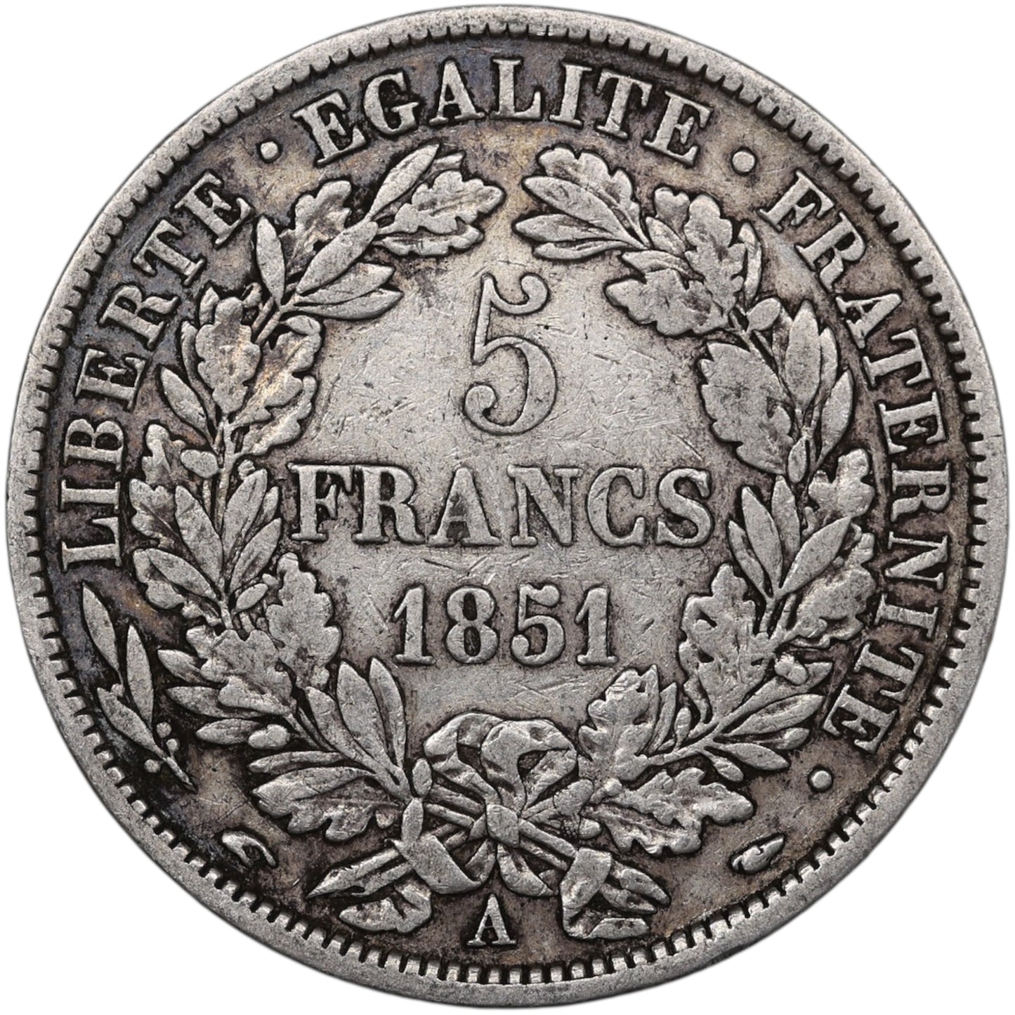 Seconde République (1848-1852) 5 Francs Argent 1851 A Paris Cérès 24.55 gr