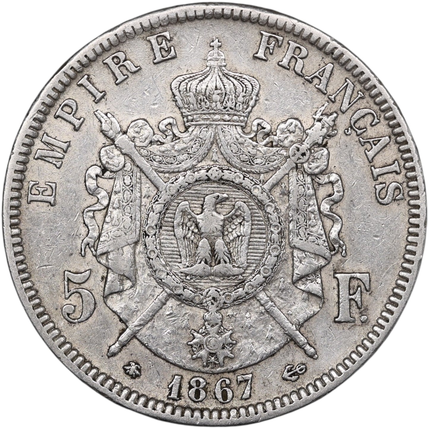 Napoléon III (1852-1870) 5 Francs Argent 1867 A Paris 24.96 gr