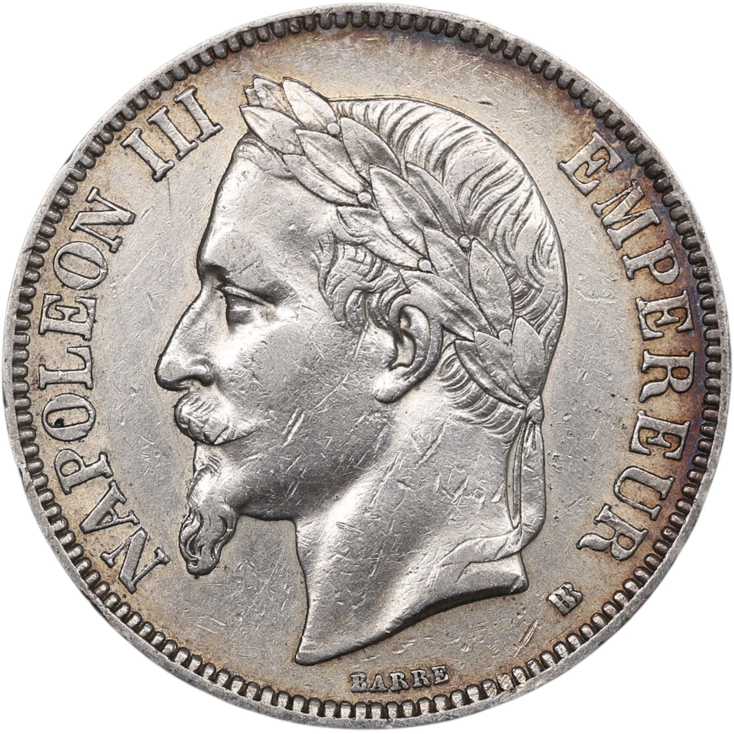 Napoléon III (1852-1870) 5 Francs Argent 1867 BB Strasbourg 24.93 gr