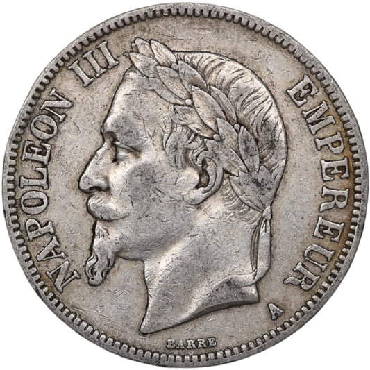 Napoléon III (1852-1870) 5 Francs Argent 1868 A Paris 24.86 gr