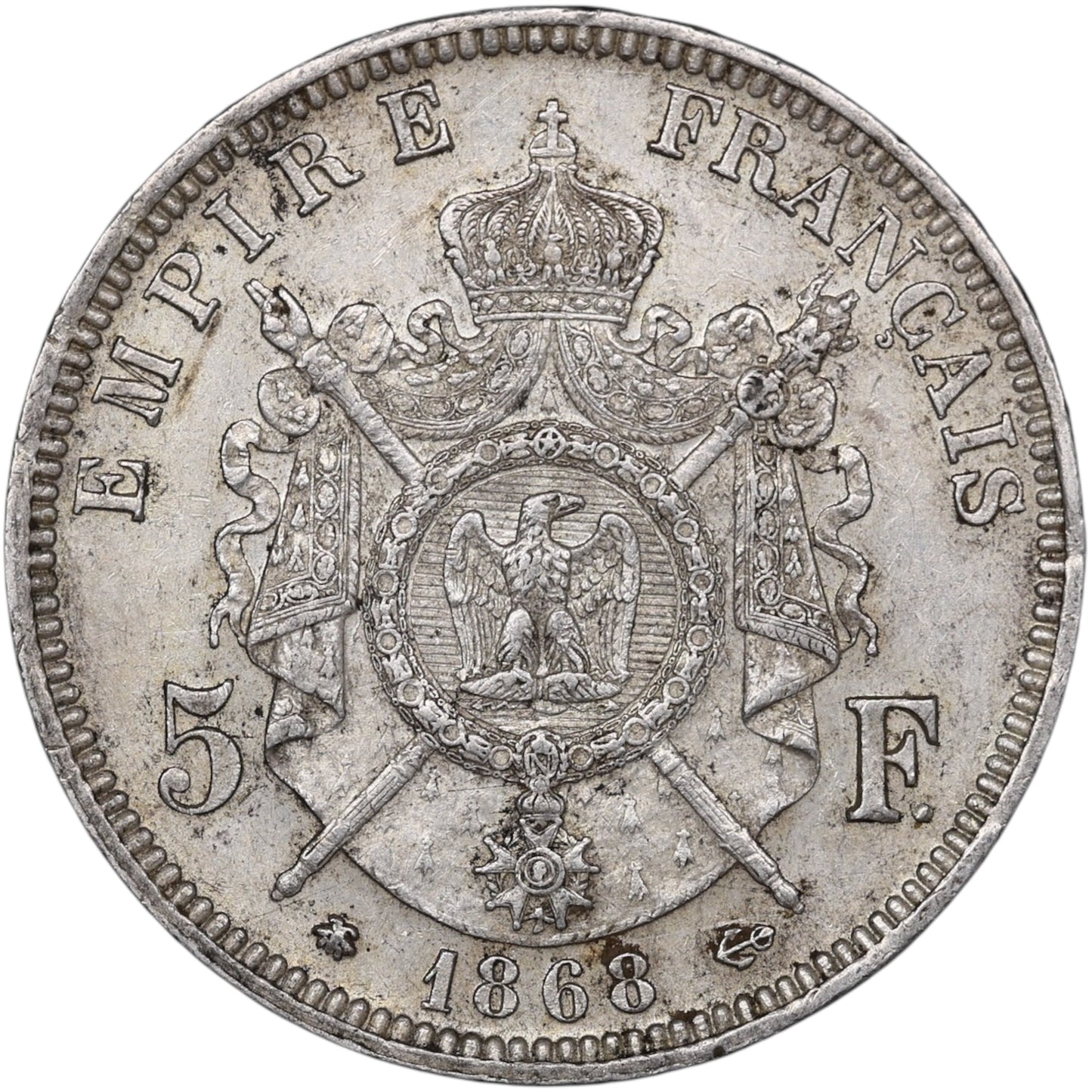 Napoléon III (1852-1870) 5 Francs Argent 1868 A Paris 25.00 gr