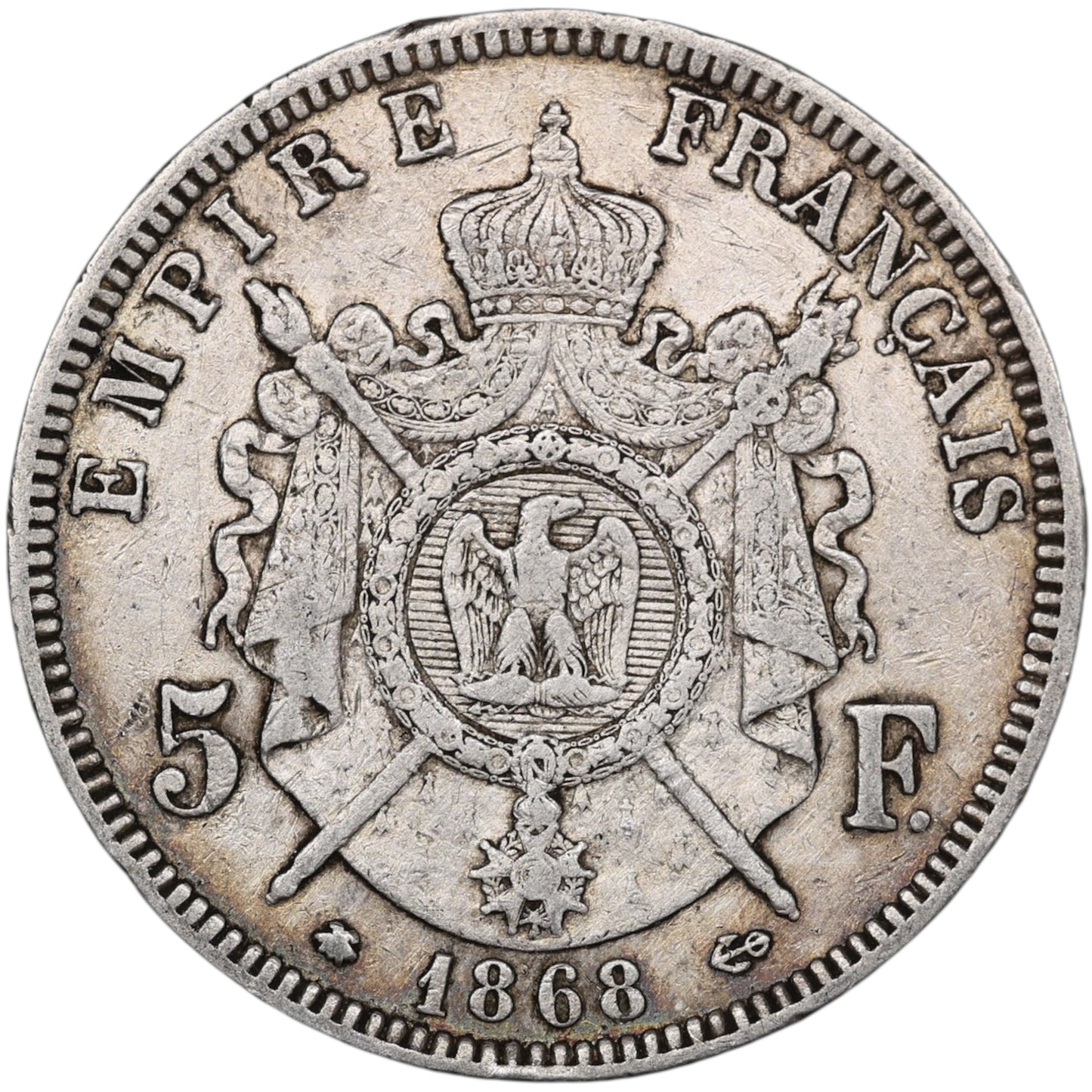 Napoléon III (1852-1870) 5 Francs Argent 1868 A Paris 24.86 gr