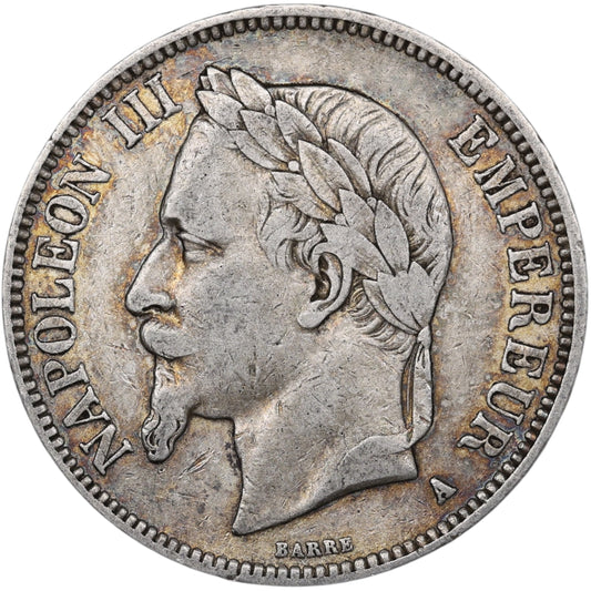 Napoléon III (1852-1870) 5 Francs Argent 1868 A Paris 24.86 gr