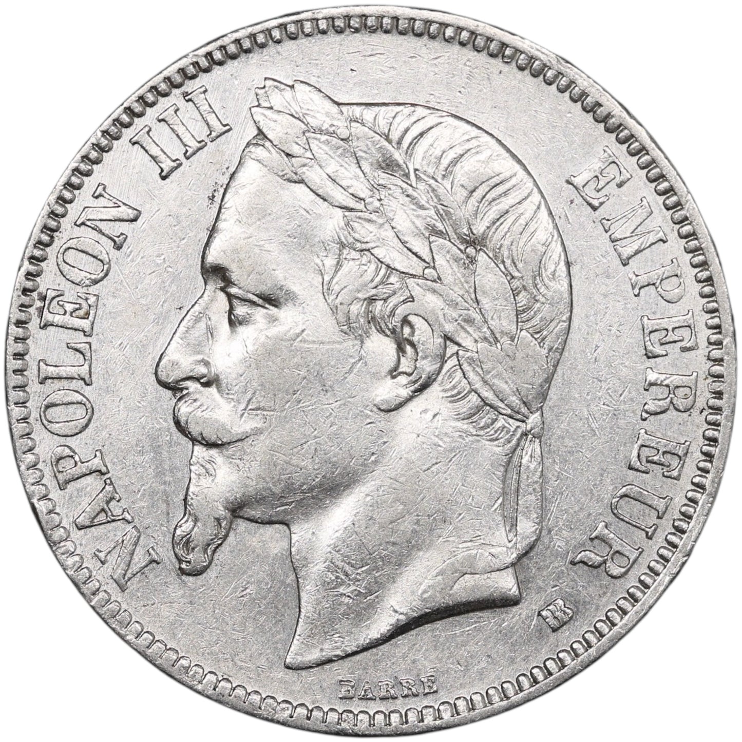 Napoléon III (1852-1870) 5 Francs Argent 1868 BB Strasbourg 25.00 gr