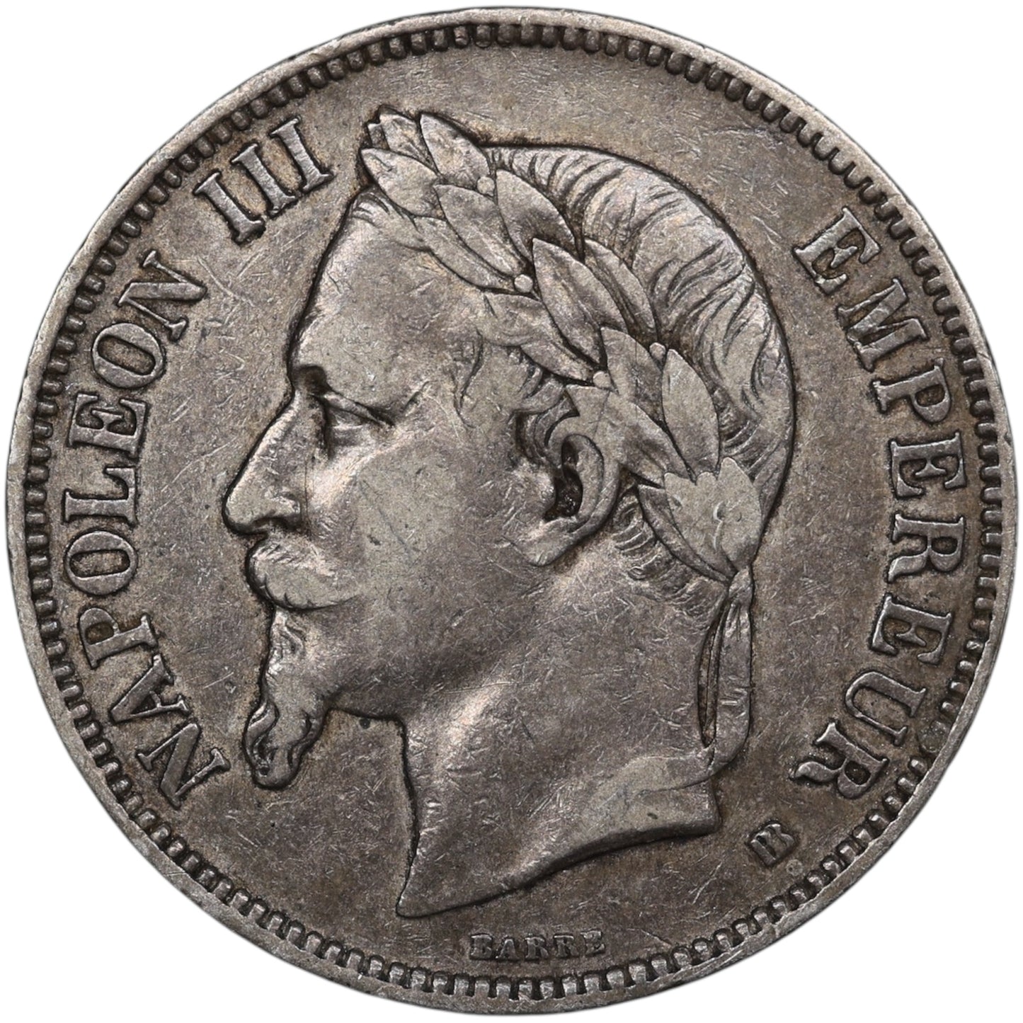Napoléon III (1852-1870) 5 Francs Argent 1868 BB Strasbourg 24.85 gr