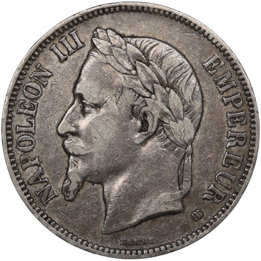 Napoléon III (1852-1870) 5 Francs Argent 1868 BB Strasbourg 24.85 gr