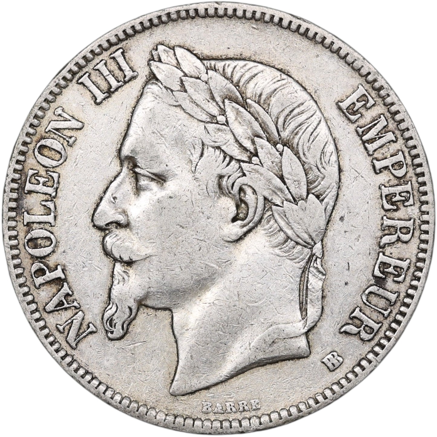 Napoléon III (1852-1870) 5 Francs Argent 1868 BB Strasbourg 24.88 gr