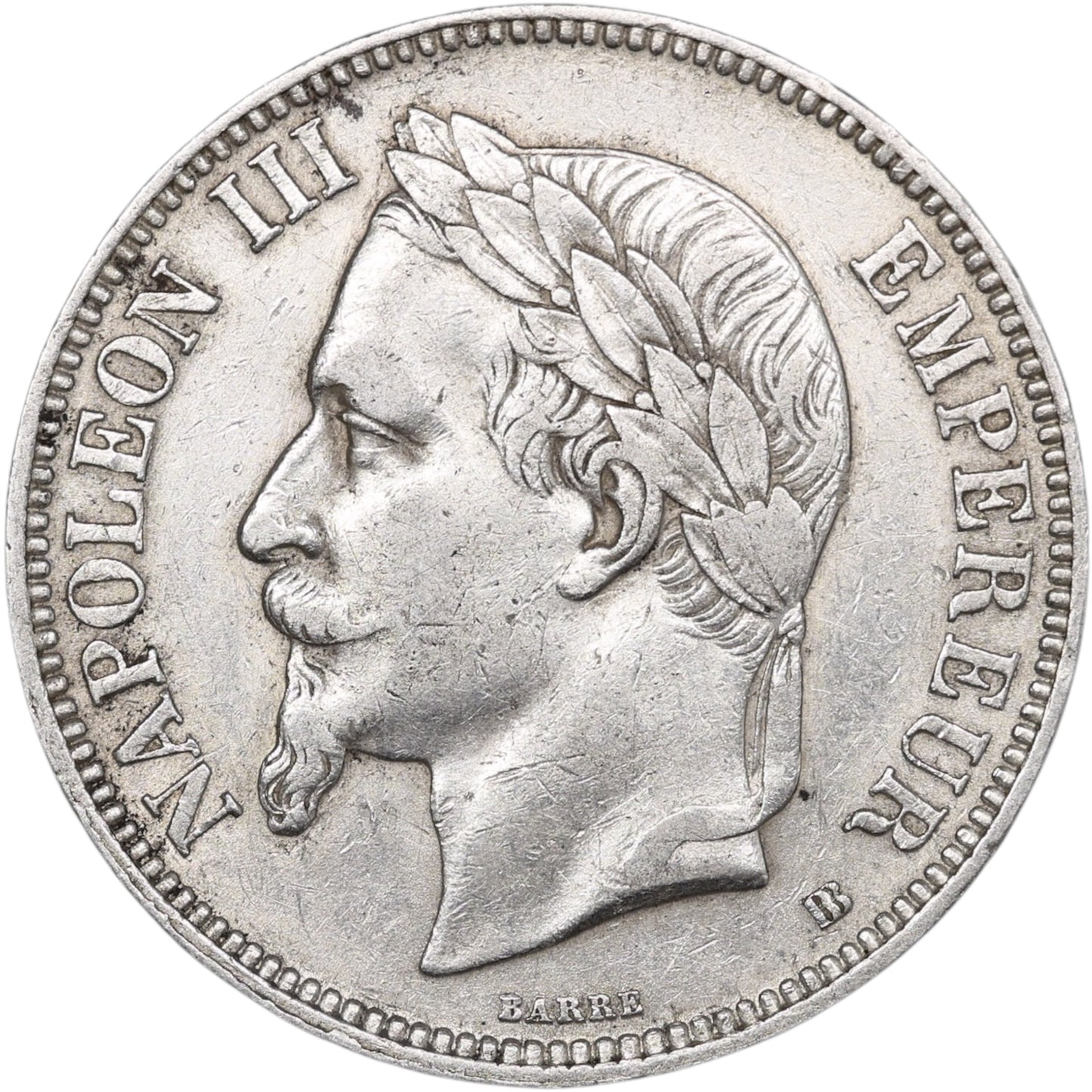Napoléon III (1852-1870) 5 Francs Argent 1868 BB Strasbourg 24.90 gr