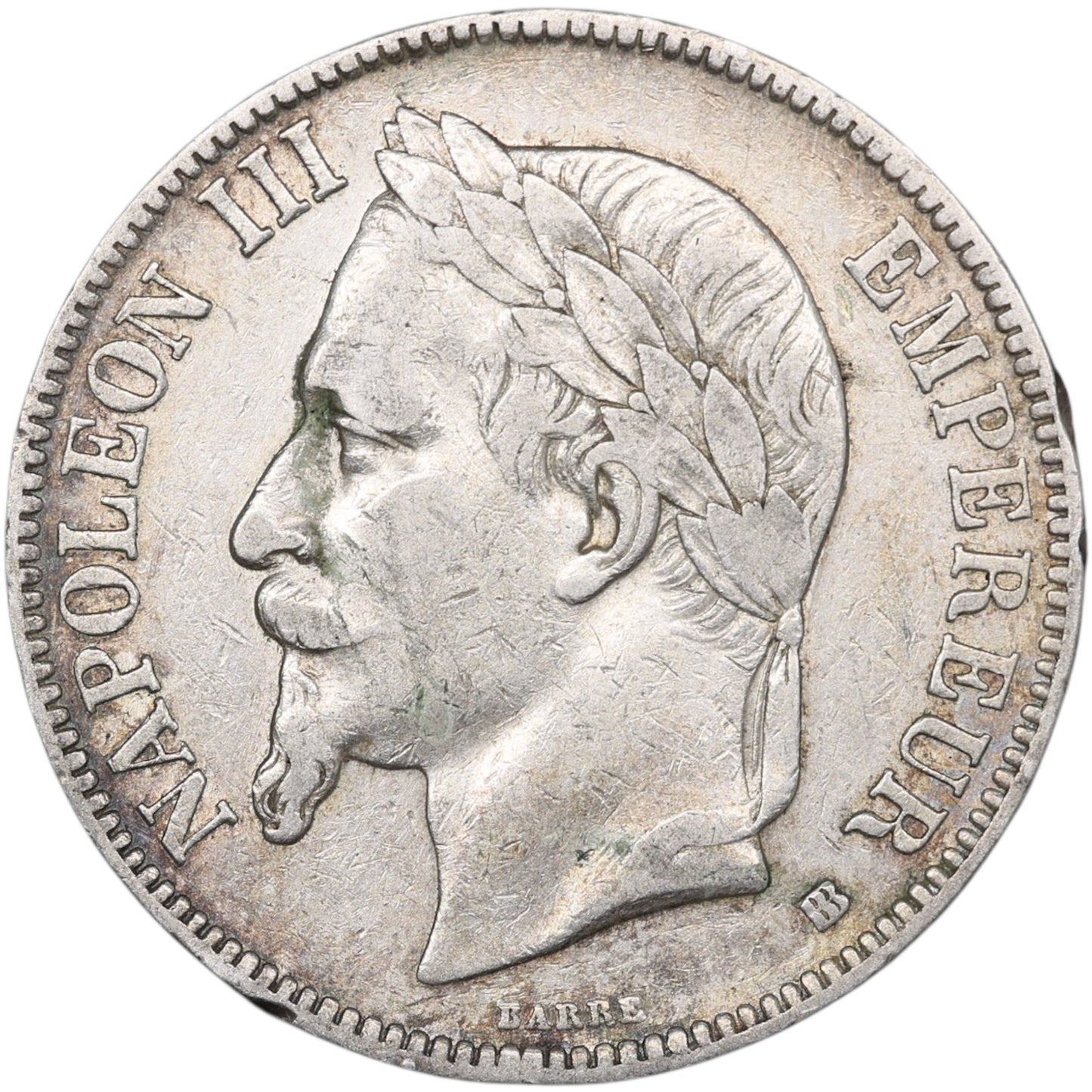 Napoléon III (1852-1870) 5 Francs Argent 1868 BB Strasbourg 24.81 gr