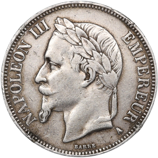 Napoléon III (1852-1870) 5 Francs Argent 1869 A Paris 24.87 gr