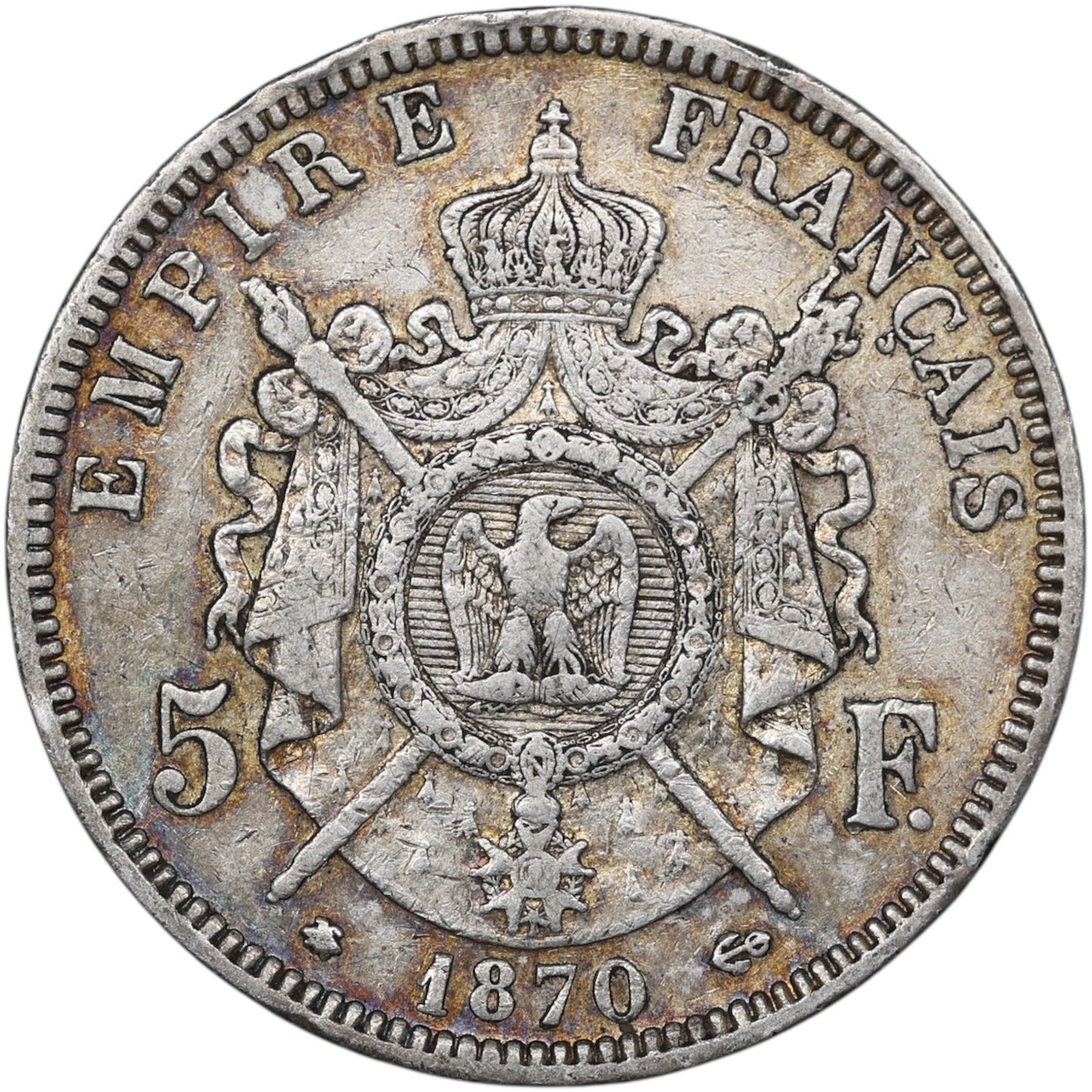 Napoléon III (1852-1870) 5 Francs Argent 1870 A Paris 24.87 gr