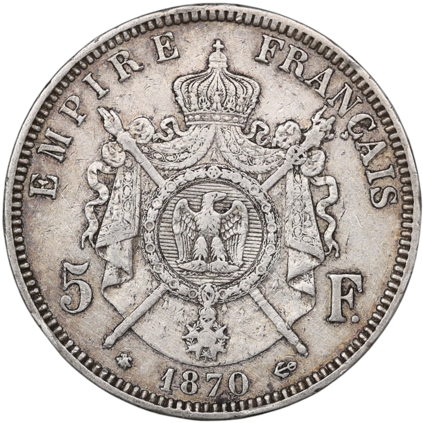 Napoléon III (1852-1870) 5 Francs Argent 1870 A Paris 24.86 gr