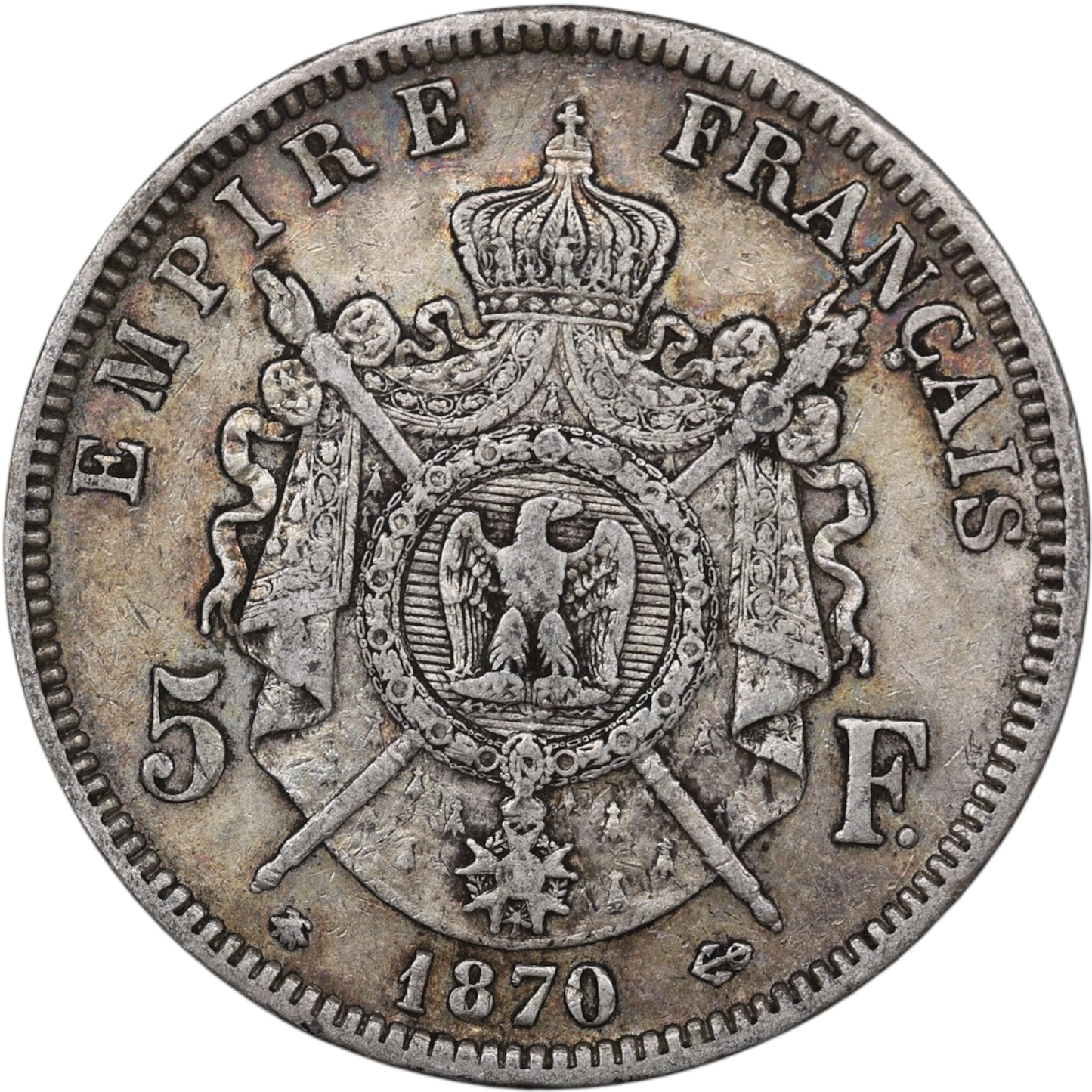 Napoléon III (1852-1870) 5 Francs Argent 1870 A Paris 24.91 gr