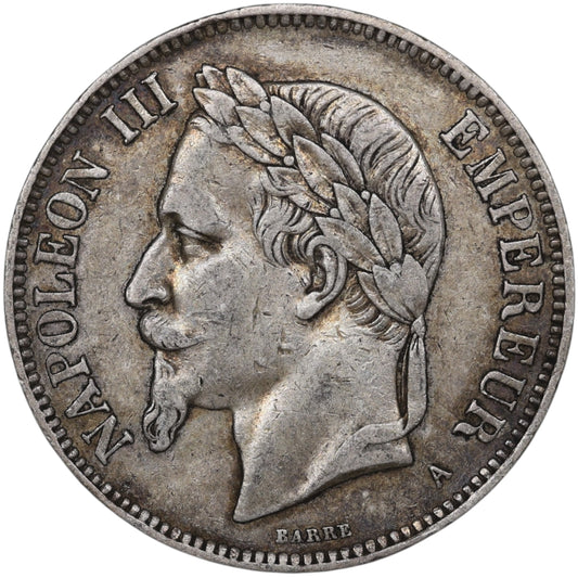 Napoléon III (1852-1870) 5 Francs Argent 1870 A Paris 24.91 gr