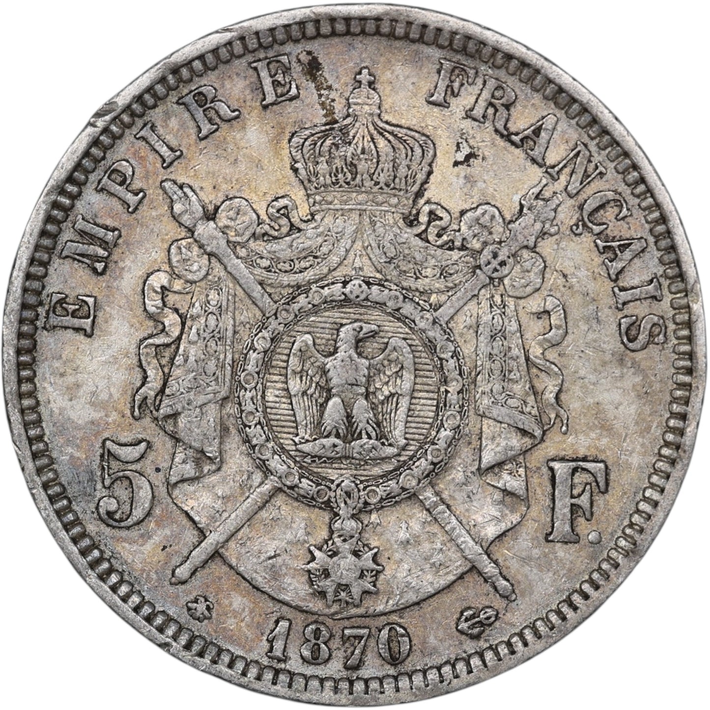 Napoléon III (1852-1870) 5 Francs Argent 1870 A Paris 25.00 gr