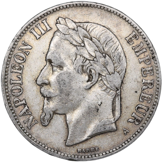 Napoléon III (1852-1870) 5 Francs Argent 1870 A Paris 25.00 gr