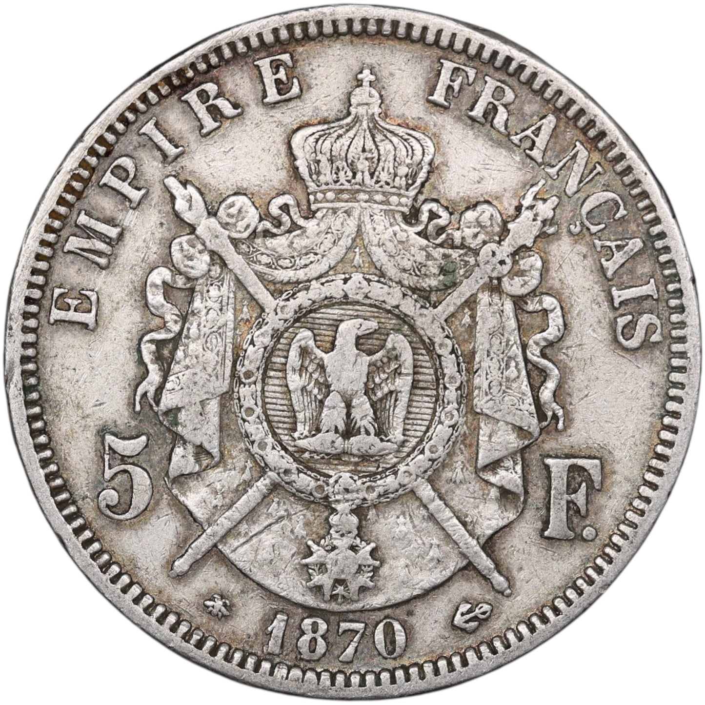 Napoléon III (1852-1870) 5 Francs Argent 1870 A Paris 24.99 gr