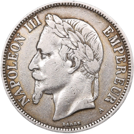 Napoléon III (1852-1870) 5 Francs Argent 1870 A Paris 24.71 gr