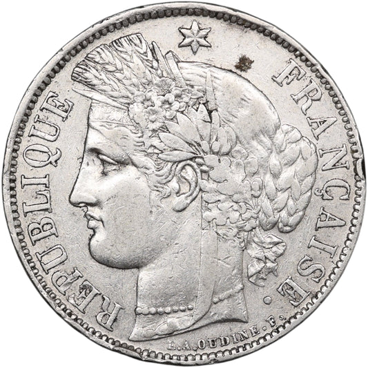 Troisième République (1871-1840) 5 Francs Argent 1870 A Paris Cérès avec légende 24.82 gr