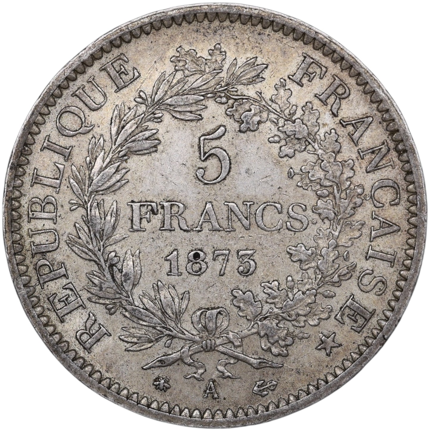 Troisième République (1871-1840) 5 Francs Argent 1873 A Paris Hercule 24.88 gr