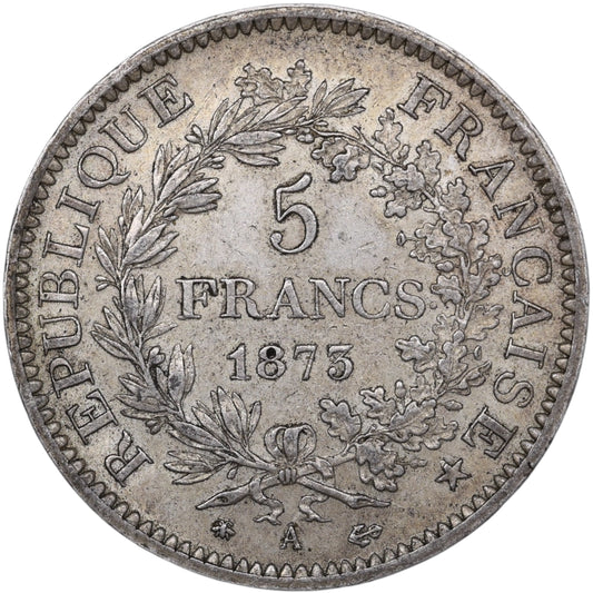 Troisième République (1871-1840) 5 Francs Argent 1873 A Paris Hercule 24.88 gr
