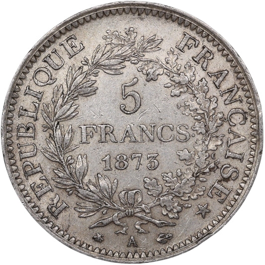 Troisième République (1871-1840) 5 Francs Argent 1873 A Paris Hercule 25.00 gr
