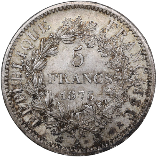 Troisième République (1871-1840) 5 Francs Argent 1873 A Paris Hercule 25.08 gr