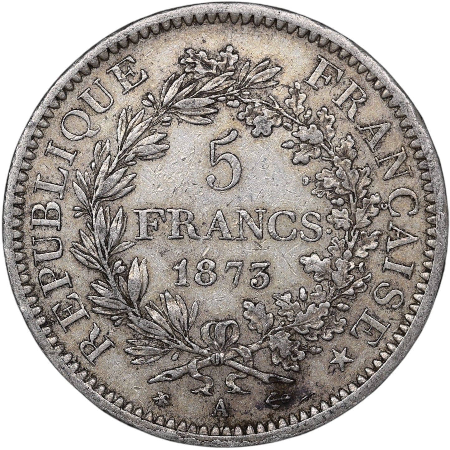 Troisième République (1871-1840) 5 Francs Argent 1873 A Paris Hercule 24.96 gr