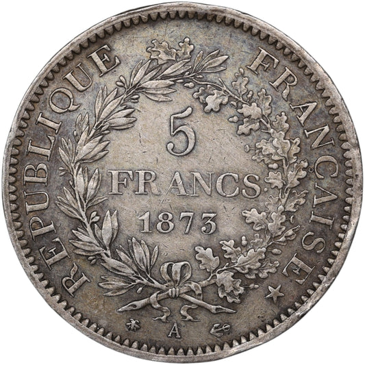 Troisième République (1871-1840) 5 Francs Argent 1873 A Paris Hercule 24.91 gr
