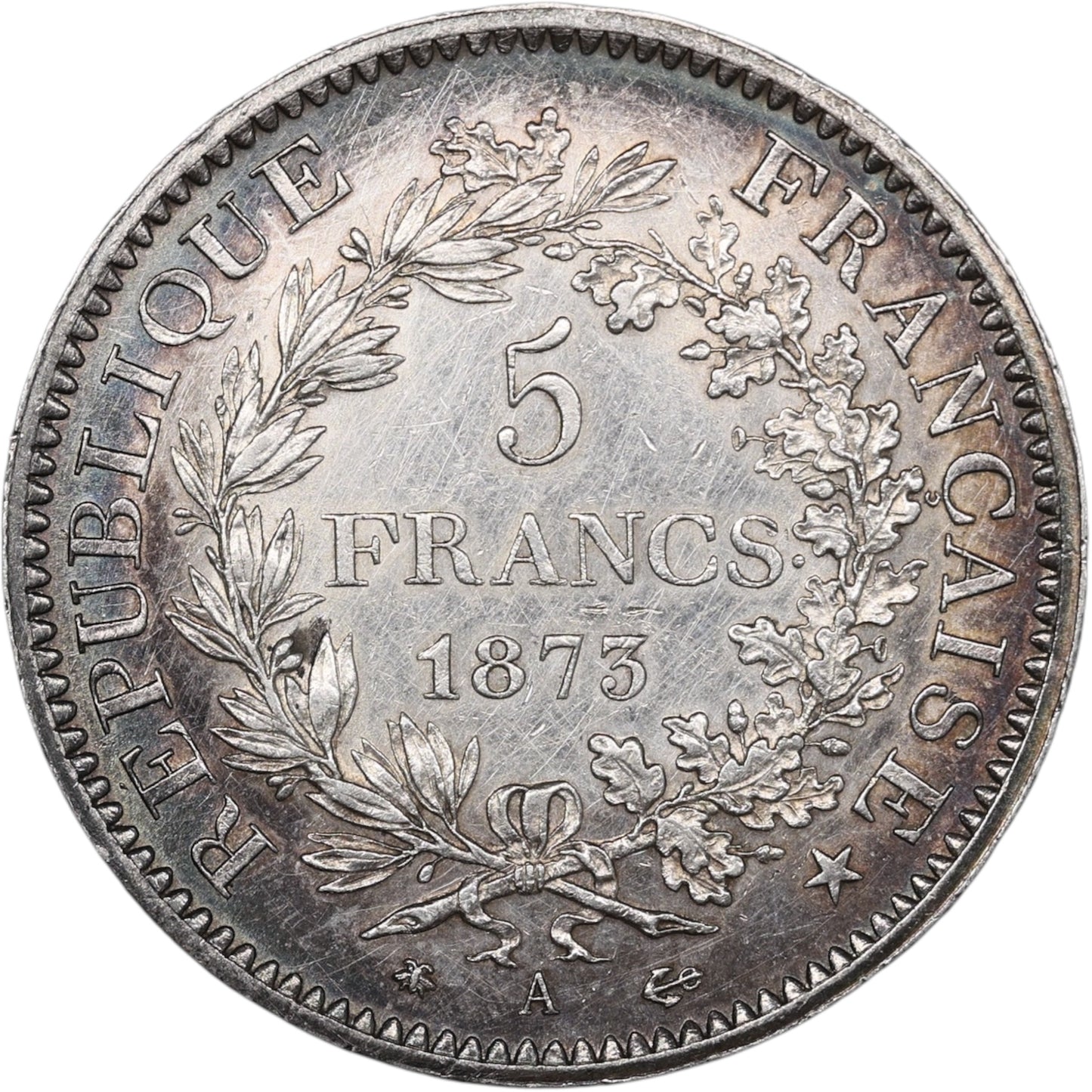 Troisième République (1871-1840) 5 Francs Argent 1873 A Paris Hercule 25.00 gr
