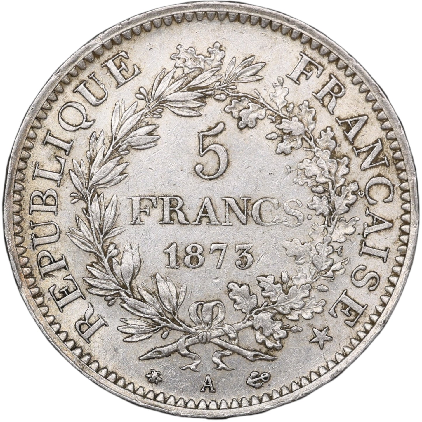 Troisième République (1871-1840) 5 Francs Argent 1873 A Paris Hercule 25.11 gr