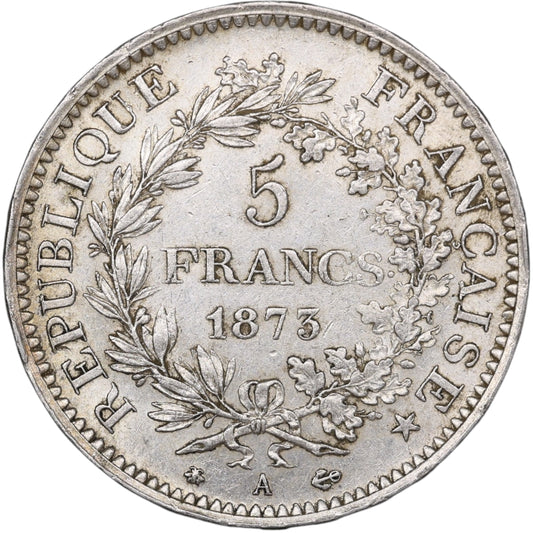 Troisième République (1871-1840) 5 Francs Argent 1873 A Paris Hercule 25.11 gr