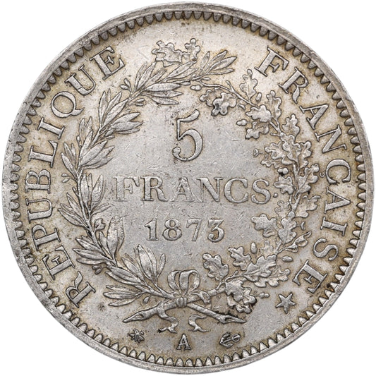 Troisième République (1871-1840) 5 Francs Argent 1873 A Paris Hercule 25.01 gr