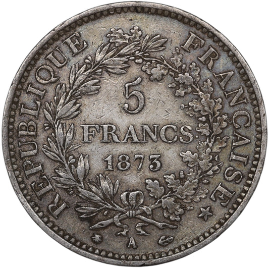Troisième République (1871-1840) 5 Francs Argent 1873 A Paris Hercule 24.86 gr