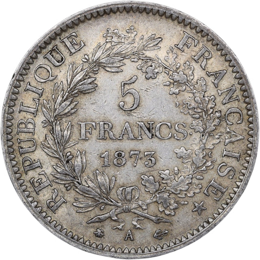 Troisième République (1871-1840) 5 Francs Argent 1873 A Paris Hercule 24.91 gr