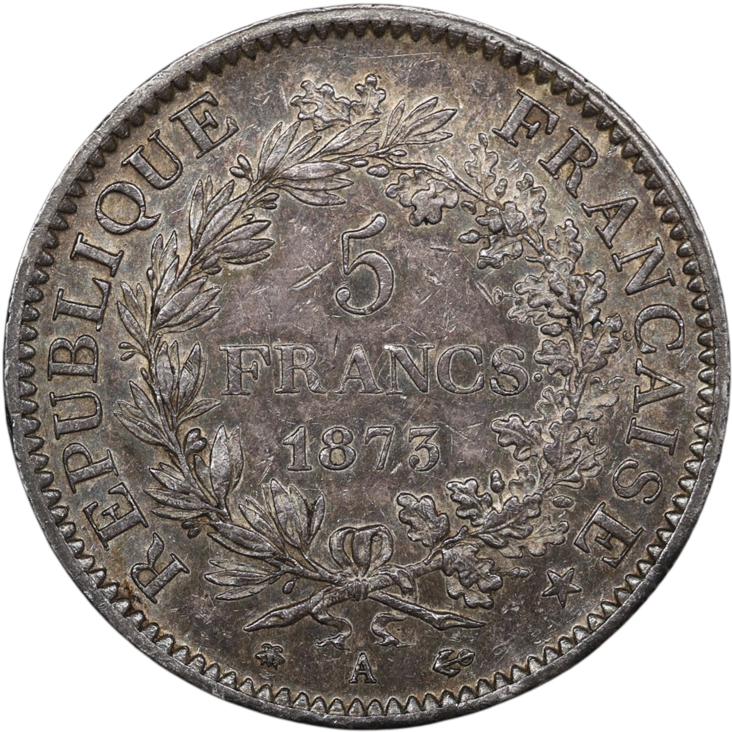 Troisième République (1871-1840) 5 Francs Argent 1873 A Paris Hercule 25.00 gr