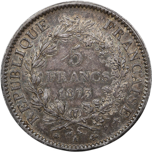 Troisième République (1871-1840) 5 Francs Argent 1873 A Paris Hercule 25.00 gr