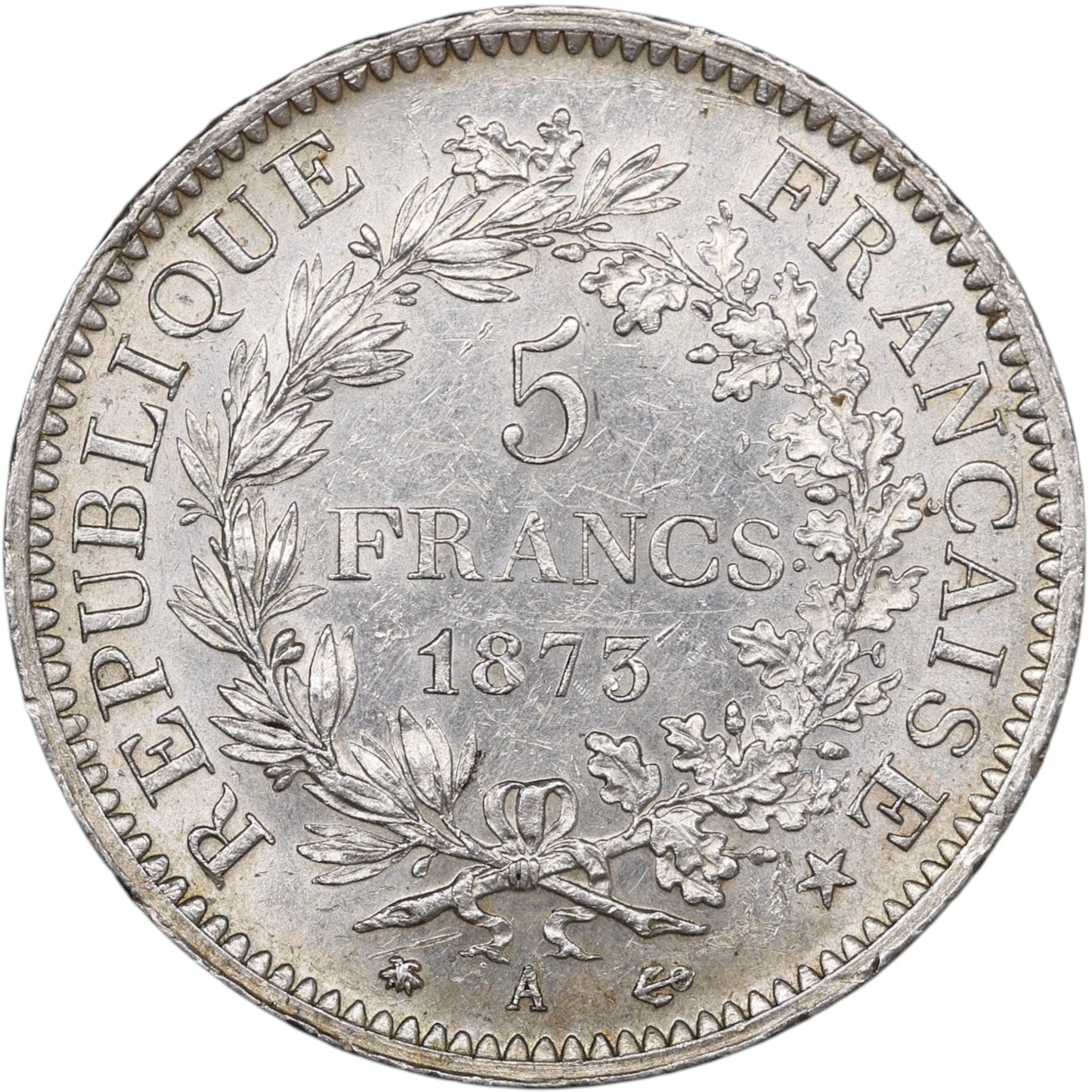 Troisième République (1871-1840) 5 Francs Argent 1873 A Paris Hercule 25.08 gr