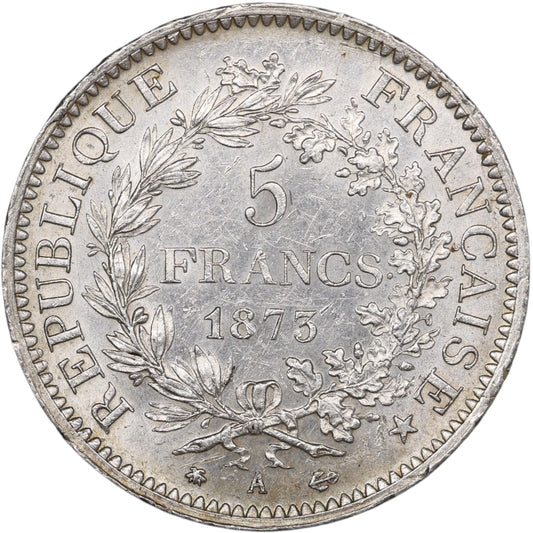 Troisième République (1871-1840) 5 Francs Argent 1873 A Paris Hercule 25.08 gr