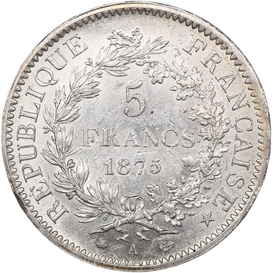 Troisième République (1871-1840) 5 Francs Argent 1875 A Paris Hercule 25.00 gr
