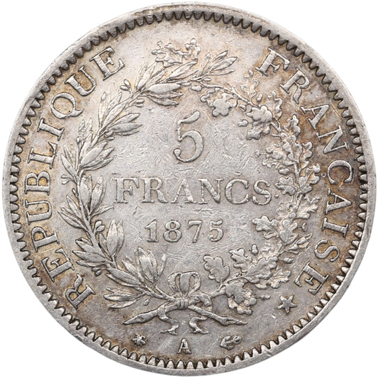 Troisième République (1871-1840) 5 Francs Argent 1875 A Paris Hercule 24.96 gr