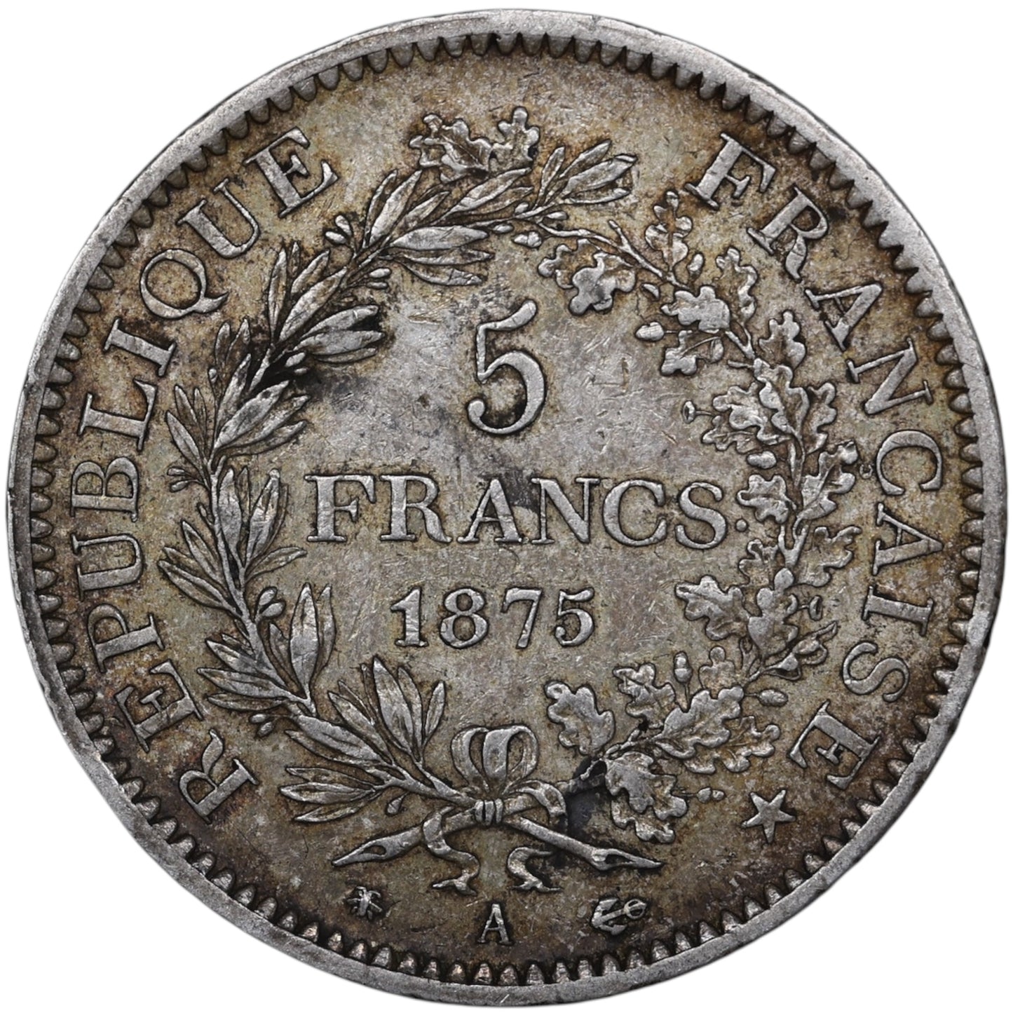 Troisième République (1871-1840) 5 Francs Argent 1875 A Paris Hercule 25.00 gr
